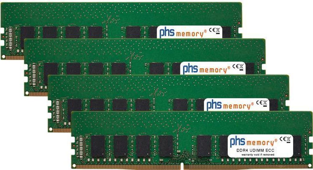 PHS-memory 32GB (4x8GB) Kit RAM Speicher für Dell Precision 3430 Tower DDR4 UDIMM ECC 2666MHz (SP284179)