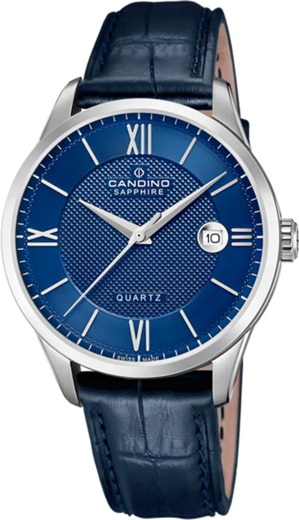 Candino C4707/B Montre Homme - Boîtier Acier et Bracelet Cuir Noir