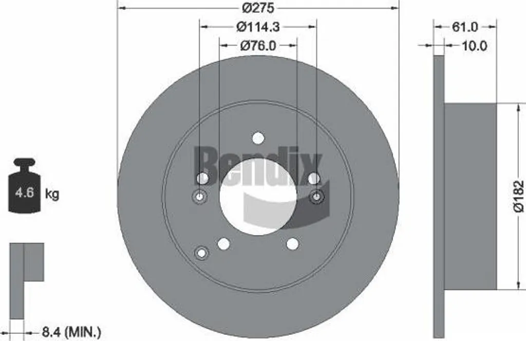 Disque de frein BENDIX BDS1816 - Haute dissipation de chaleur 584111D000