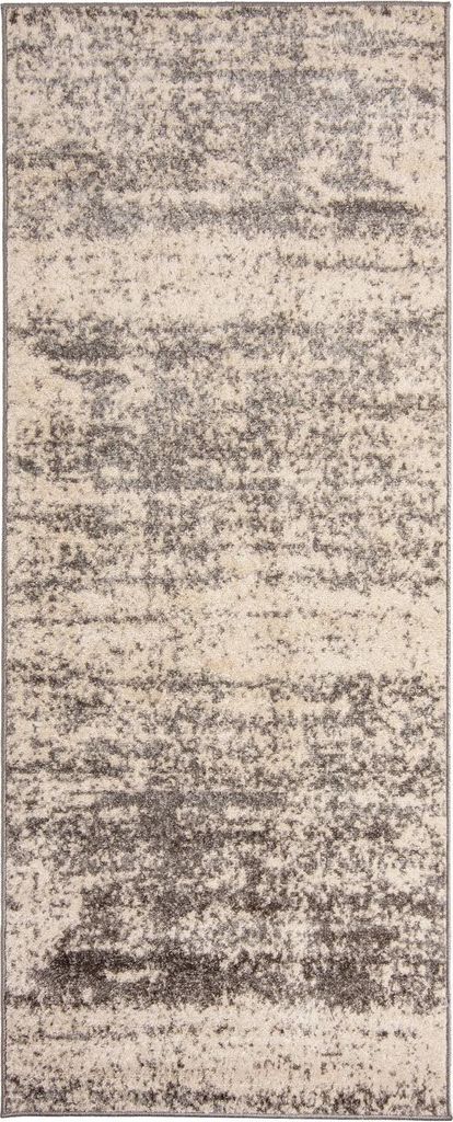 Mazovia Teppich Beige Abstrakt Vintage - Teppich für Wohnzimmer, Schlafzimmer gut für Fußbodenheizung, Graphit Braun Grau - 80x300 cm