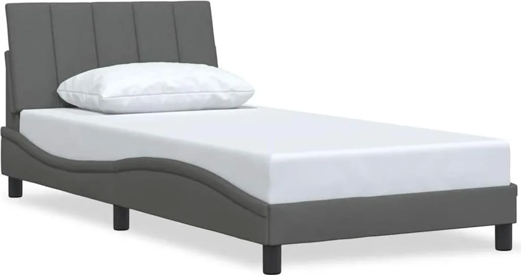 Cadre de lit 100x200 cm gris foncé Hanko structure stable et solide