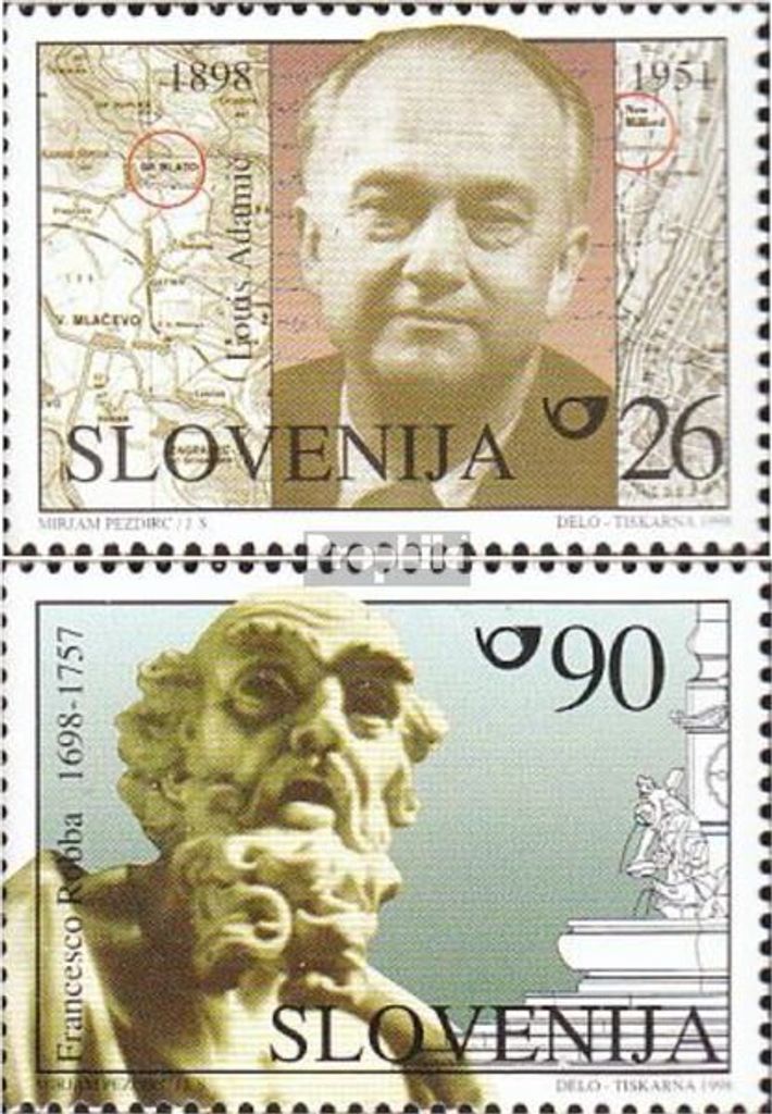 Briefmarken Slowenien 1998 Mi 223-224 (kompl.Ausg.) postfrisch Bedeutende Persönlichkeiten