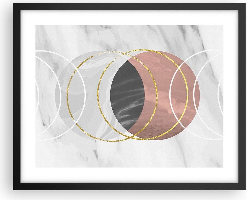 Gerahmtes Poster - Schwarzer Rahmen - Abstraktion Formen Stück - 50x40 cm - Wand Bild - Wanddeko - Wandbilder - Kunstposter - Wandposter - Bilderr...