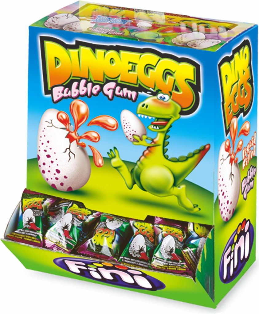 Fini Bubble Gum Dino Eggs 200 pcs. en carton présentoir Image du produit 