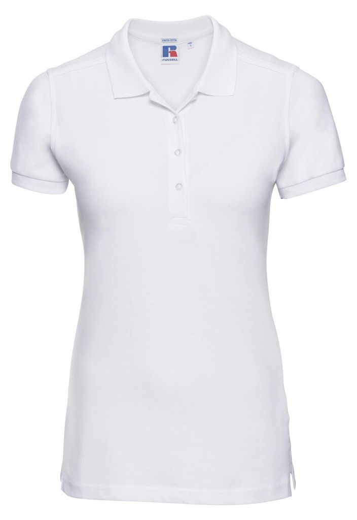 Russell Damen Stretch Polo-Shirt, Kurzarm FK702 (XL) (Weiß)