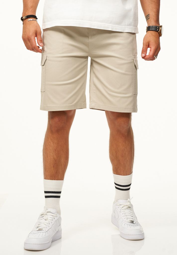 SOULSTAR Herren Cargoshorts mit Stretchanteil Kurze Hose für Herren Regular-Fit Bermuda mit Elasthan-Anteil Sommershorts