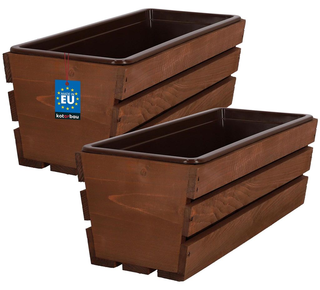 KOTARBAU® 2 Stuks Houten Plantenbak Bloembak Hout met Productafbeelding 