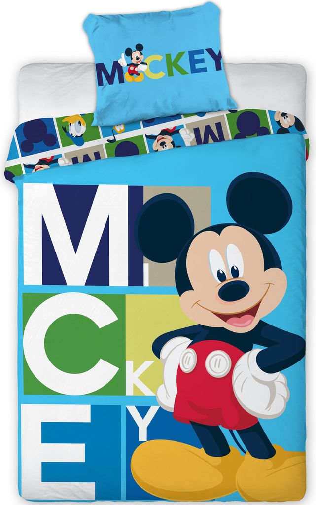 Disney Mickey Mouse Bettbezug Blocks - 140 x 200 cm - Produktbild 