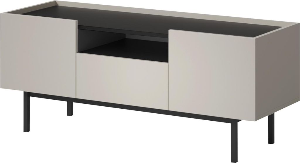 TV-Lowboard Noel 120 Kaschmir/ Schwarz (stehend)