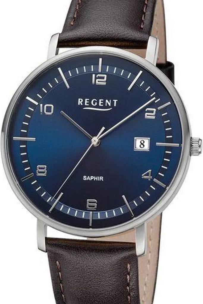 Regent Montre Homme F-1515 : Montre-bracelet Classique en Acier Argenté