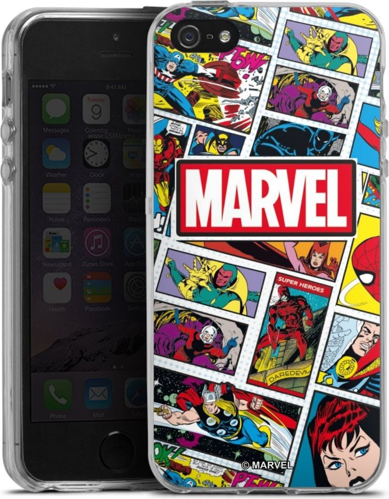 DeinDesign Handyhülle für Apple iPhone 5s Silikon Hülle Case Smartphone Schutzhülle Comic Muster Marvel