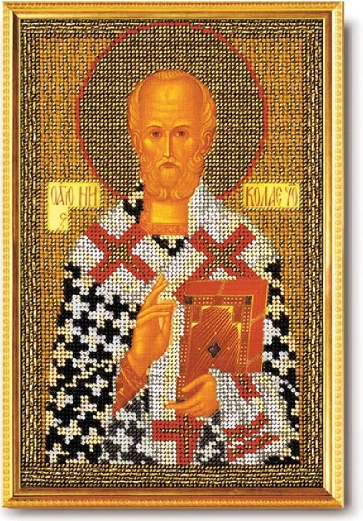 Kit broderie perles RTO RB-151 Icône Saint Nicolas avec toile imprimée