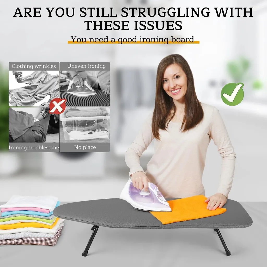Table à repasser pliable grise : la solution gain de place pratique