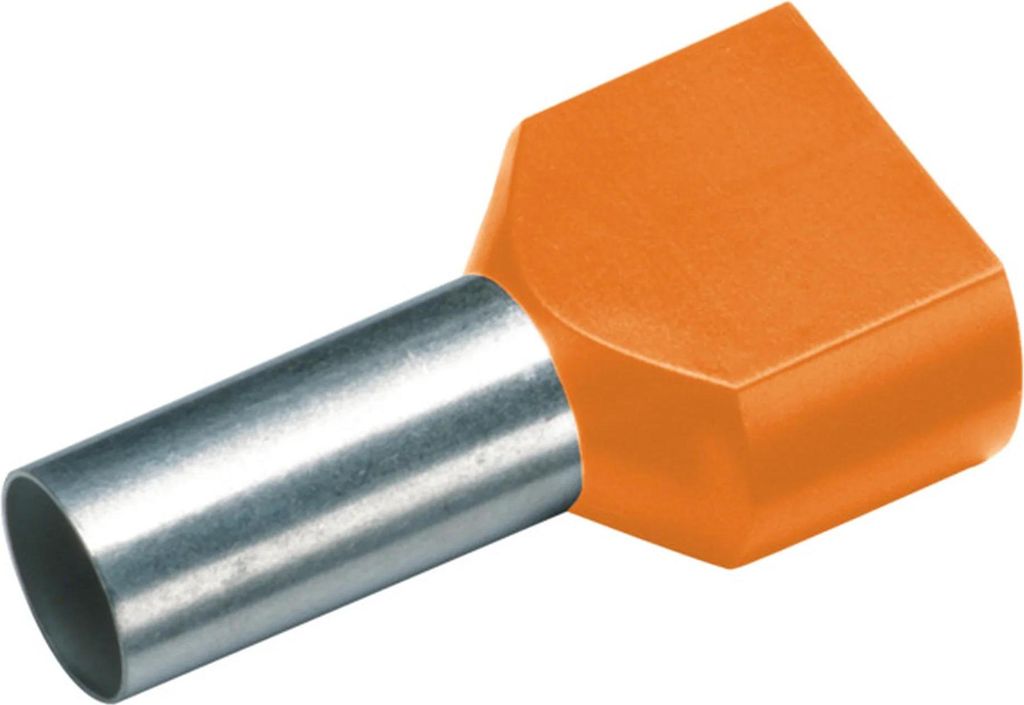 Cimco Zwillingsaderendhülse 2 x 4,0mm² x 12mm, orange, Packung mit 100 Stk.