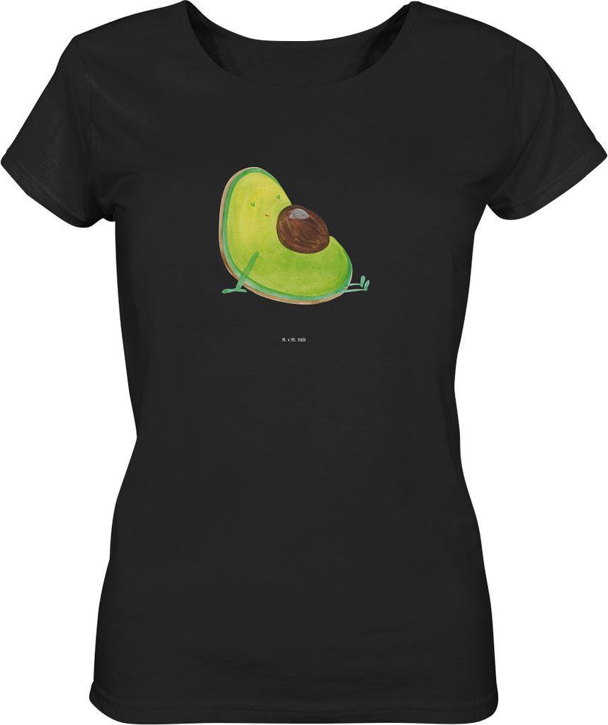 Mr. & Mrs. Panda Basic Shirt Damen Avocado Schwangerschaft Größe L - Schwarz - Geschenk, T-Shirt, Sommershirt, Oberteil, Schwanger, Mit Print, Ba...