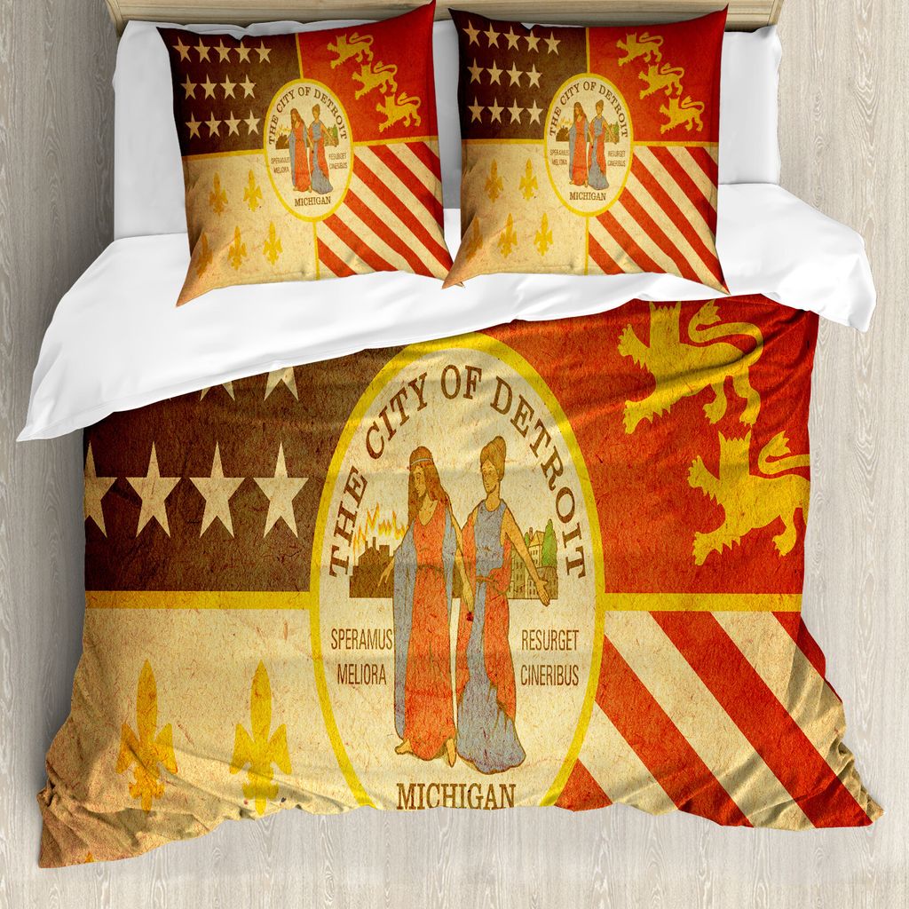 ABAKUHAUS Detroit Bettbezug, Old Rusty Blick, Milbensicher Allergiker geeignet mit Kissenbezügen, 200 cm x 200 cm - 80 x 80 cm, Mehrfarbig