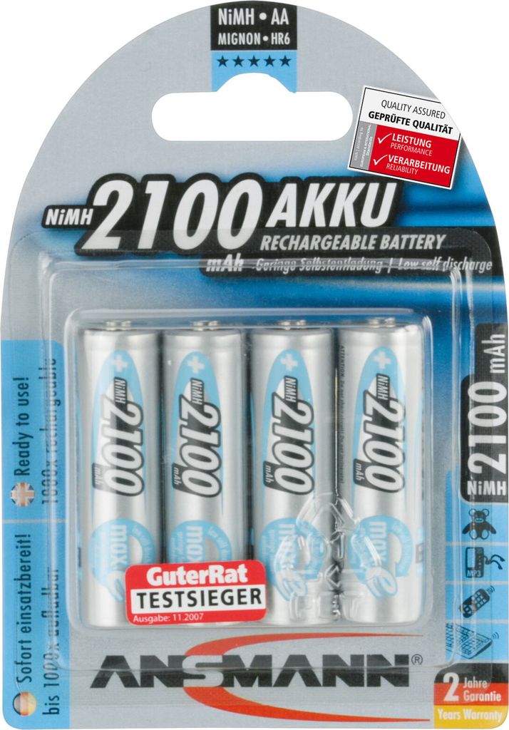 ANSMANN maxE - Batterie 4 x AA NiMH 2100 mAh (5035052) Zdjęcie produktu 