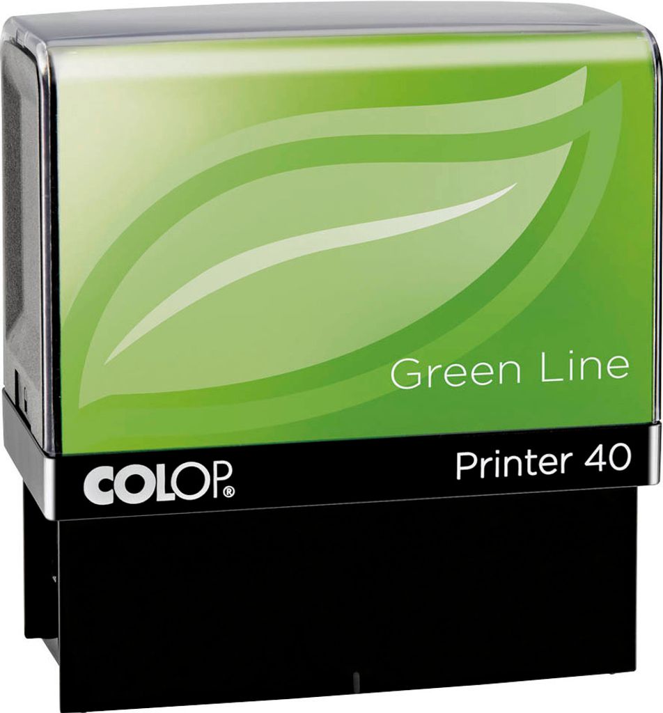 COLOP Textstempel, individualisierbar Printer 40 Green Line selbstfärbend schwarz ohne Logo, 1 St.