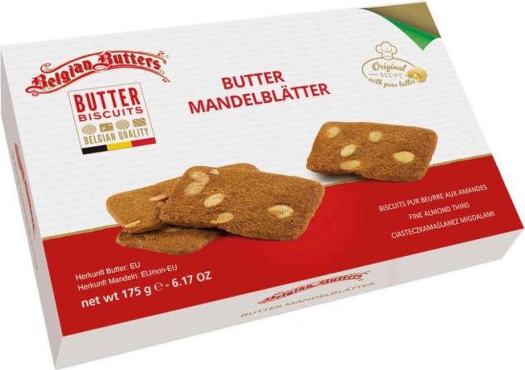 Belgian Butters Butter Mandelblätter 175g Produktbild 