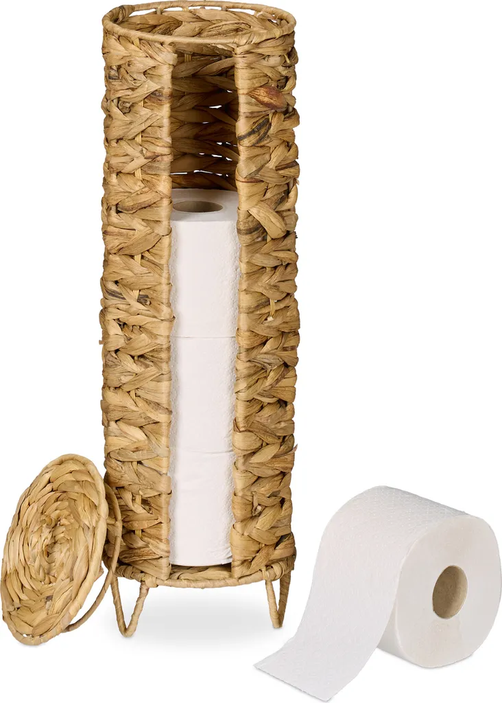 Support Papier Toilette sans Perçage pour Stocker 4 Rouleaux de Rechange
