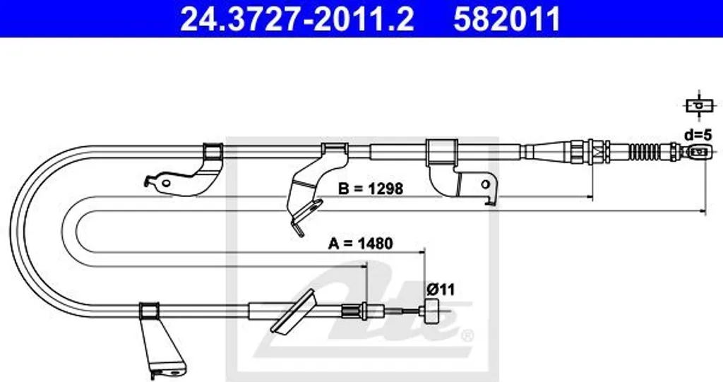 Câble de frein à main pour Suzuki Swift IV FZ NZ - Montage arrière gauche