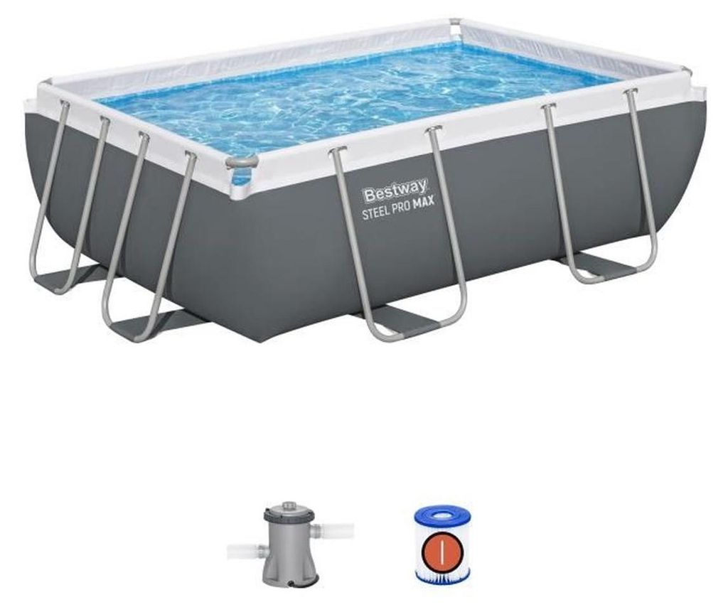 BESTWAY Steel Pro Max Stahlrahmen Pool rechteckig 282 x 196 Produktbild 