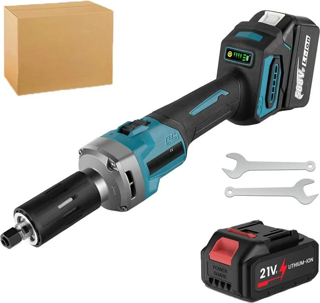 Smerigliatrice diritta / Die Grinder - Senza spazzole, alimentata a batteria - 2000 W - 35.000 giri/min - 4 livelli - Senza batteria - Spina UE - Beige