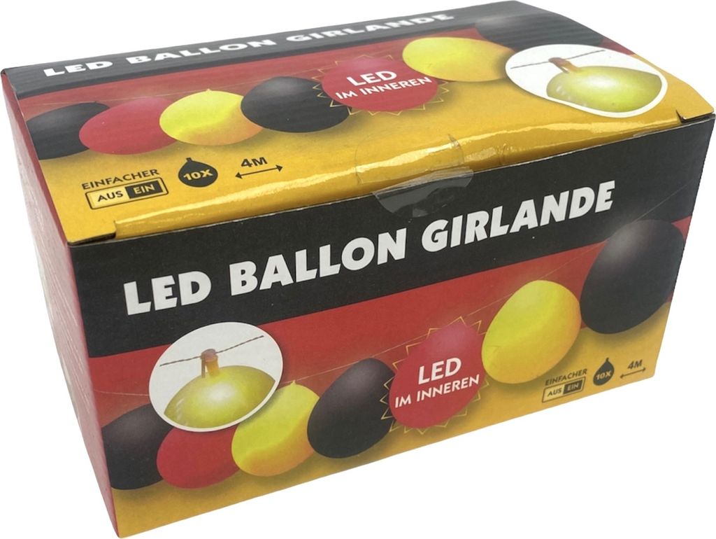 Guitirande Ballon mit LED Europameisterschaft/Weltmeisterschaft Fußballdeutschland - 4 Meter