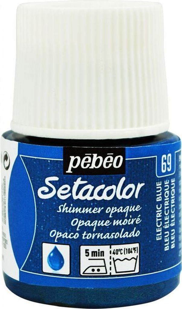 Setacolor opak Textilfarbe mit Metalleffekt - Elektroblau - 45 ml