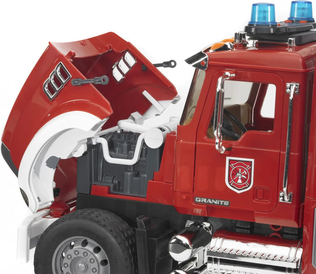 Camion de pompier Bruder MACK Granite incassable avec grande échelle - 29
