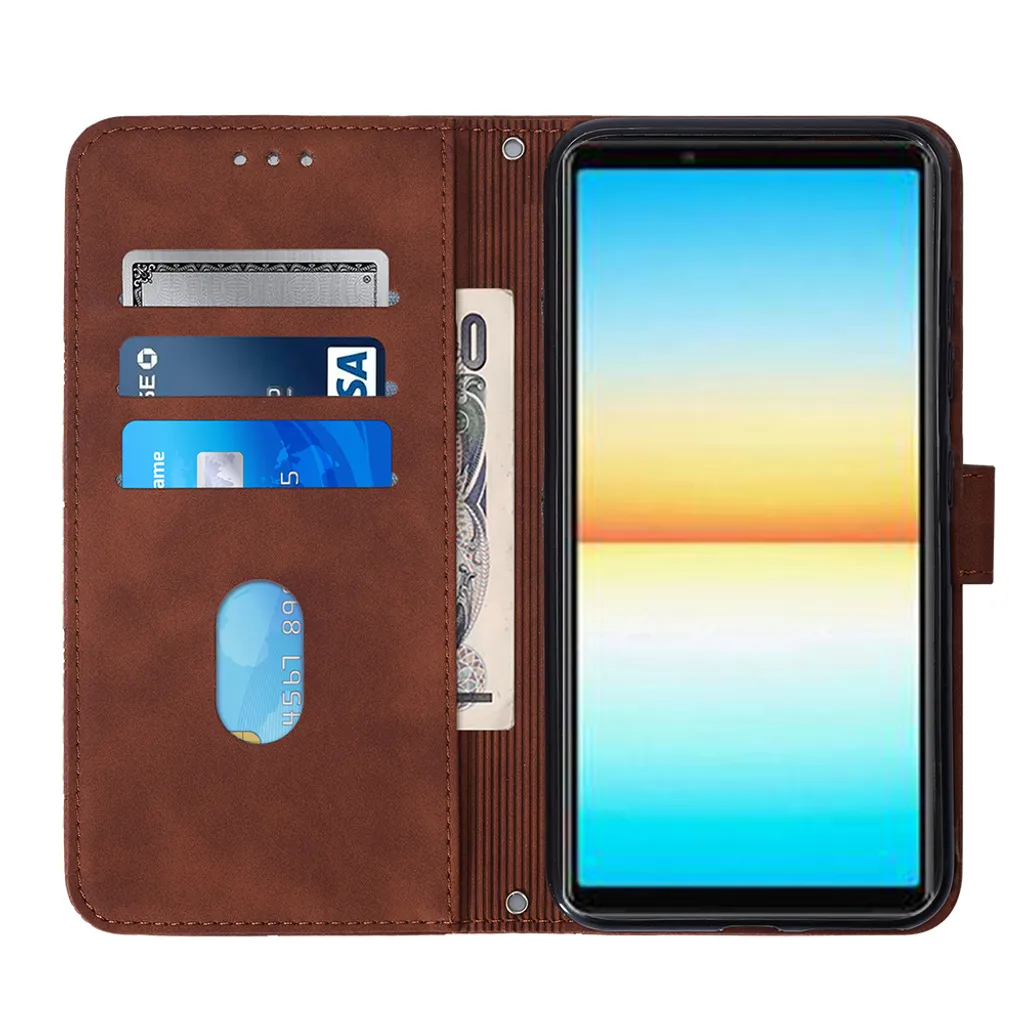 Custodia A Libro In Pelle Con Portafoglio Per Sony Xperia 10 II - Cover Magnetica Con 3 Slot Per Carte E 2 Portamonete, Funzione Stand, Interno In TPU