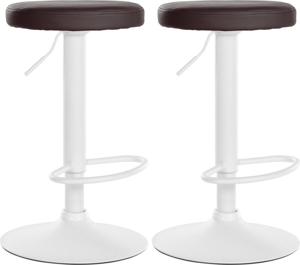 2er Set Barhocker Ponte Kunstleder weiß - braun