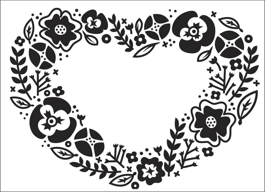 Darice Embossing - Prägeschablone 10,8x14,6cm Blumen Herz