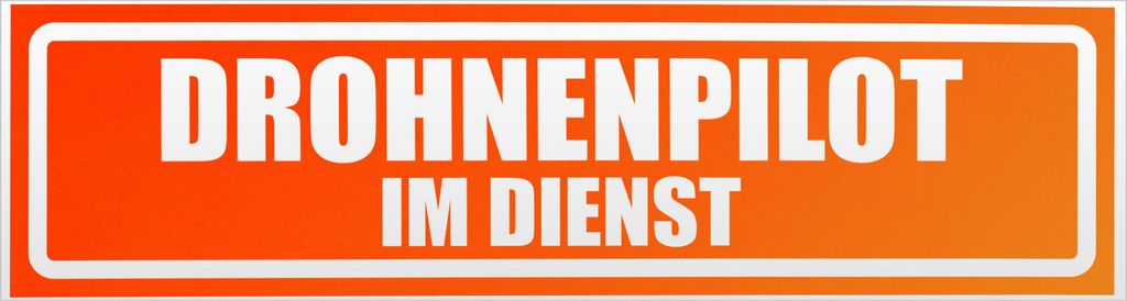 Kiwistar Drohnenpilot im Dienst invertiert Magnetschild Schild magnetisch - 20cm Neonorange - Magnetfolie für Auto PKW Kfz