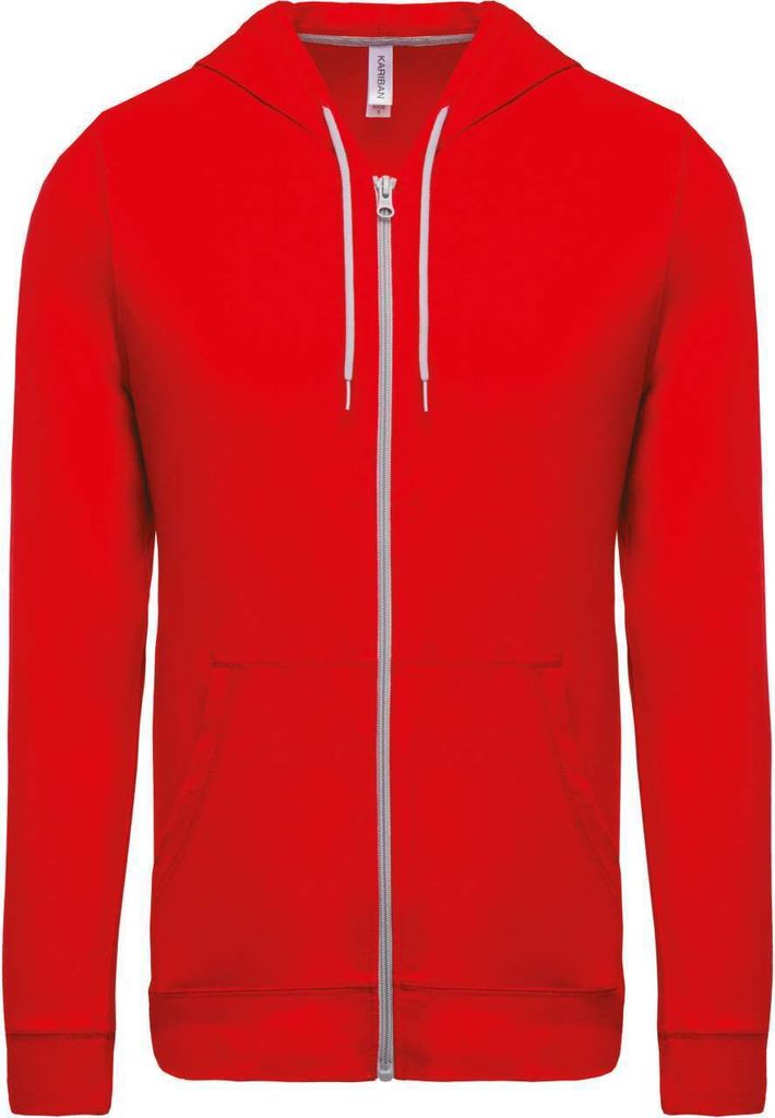 Kariban UNI Sweatjacke Kapuzenpullover Hoodie Pullover Sweat-Jacke, Größe:S, Farbe:Rot