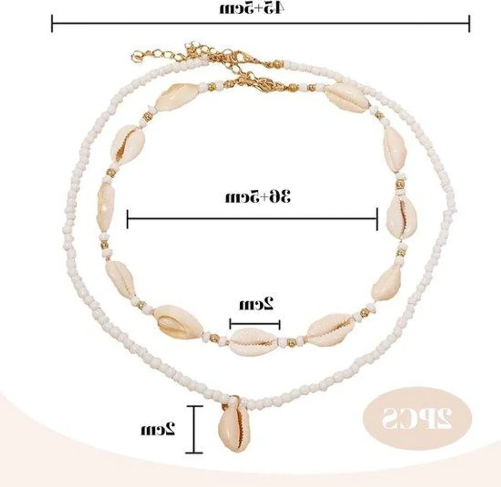 Collier en coquillages fait main réglable - Bijou naturel style Hawaï