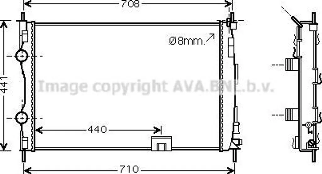 Radiateur de refroidissement AVA DNA2288 pour Nissan Qashqai J10 1.5 dCi