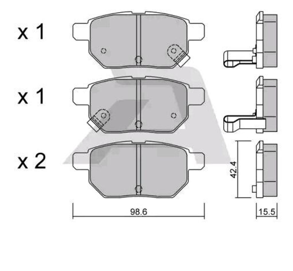 AISIN Bremsbeläge Satz Hinten Bremsklötze für TOYOTA Yaris Schrägheck (P9) BPTO-2006