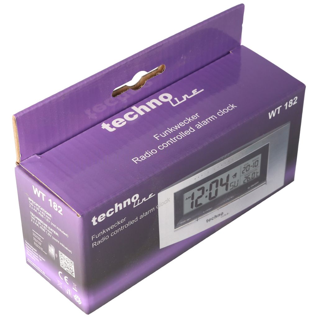 Technoline WT182, Digitálny budík, Obdĺžnik, Strieborná, 12 Obrázok produktu 