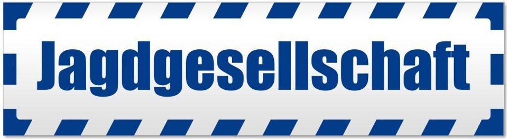 Kiwistar Jagdgesellschaft gestreift Magnetschild Schild magnetisch - 30cm Verkehrsblau - Magnetfolie für Auto PKW Kfz