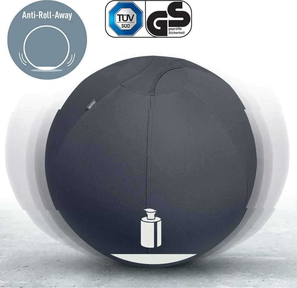 Balle de Bureau Antidérapante Leitz Active Velours Gris Ø 75 cm