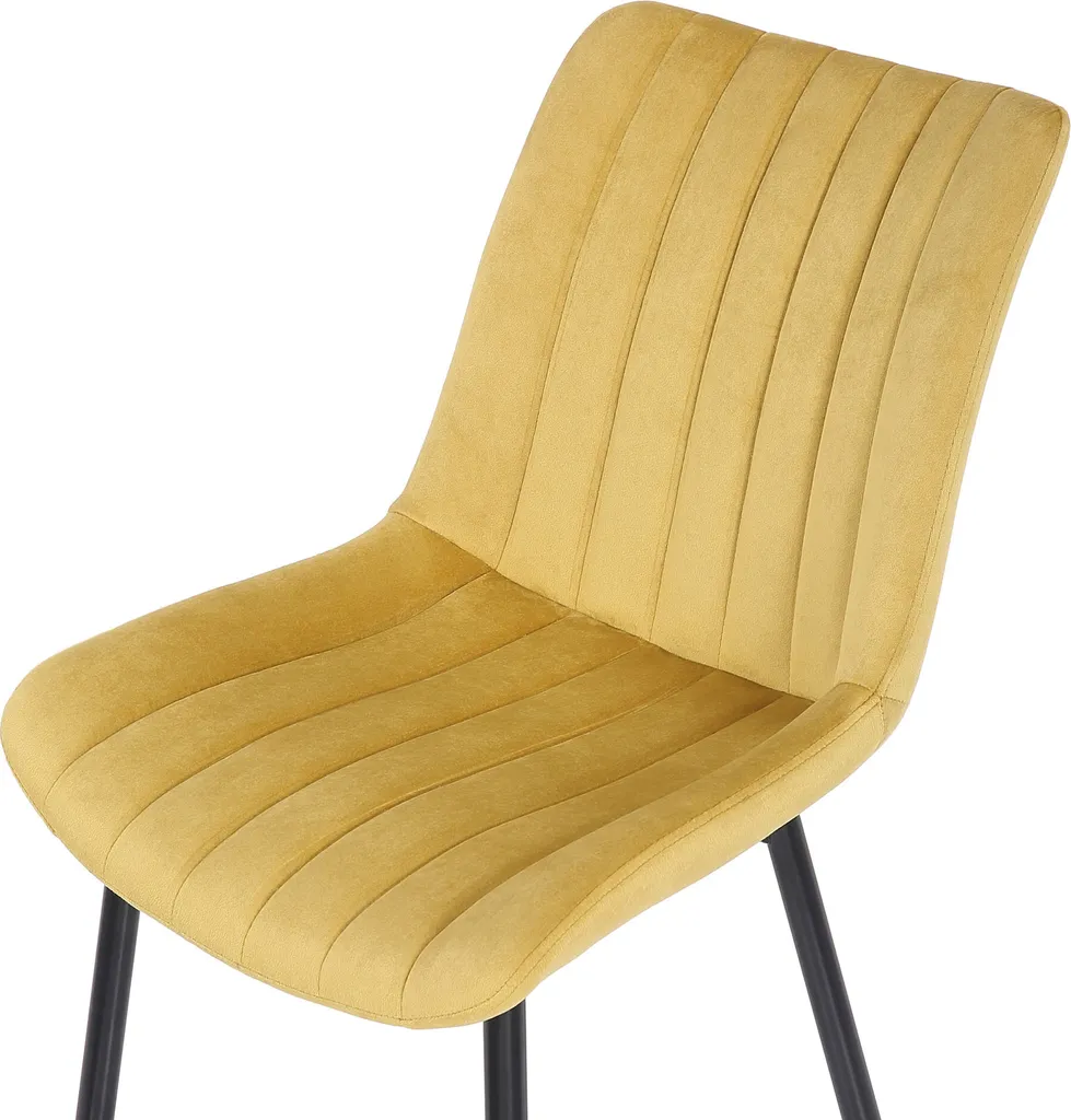 CLP Set di 2 sedie Rahden in velluto con struttura nera, giallo - 7