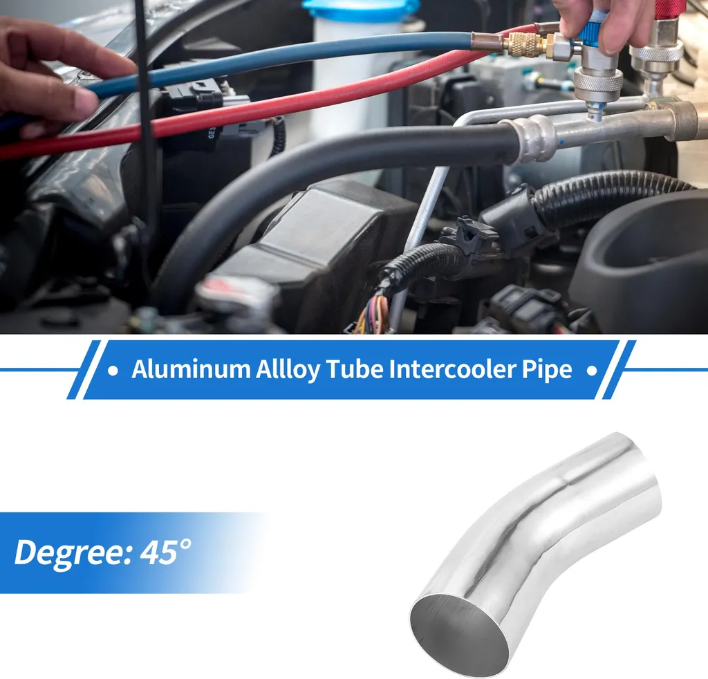 Tube coudé 45° en alu 102mm pour circuit d'admission auto