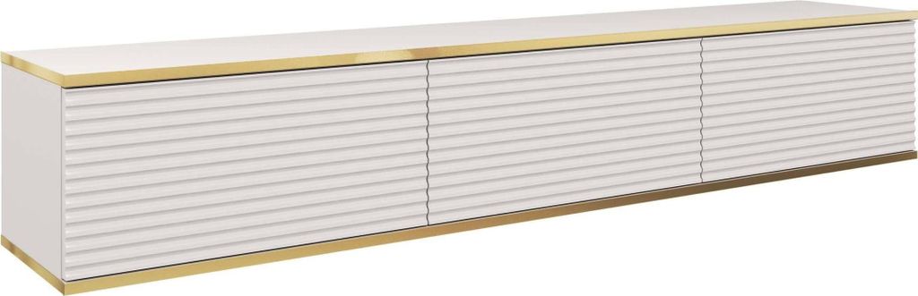 MOEBLO TV-Board Dayn RTV 175 MDF – Lowboard Fernsehtisch TV Bank TV Tisch Fernseher Tisch TV Möbel, RTV-Schrank mit goldenen Einsätzen, hängen...