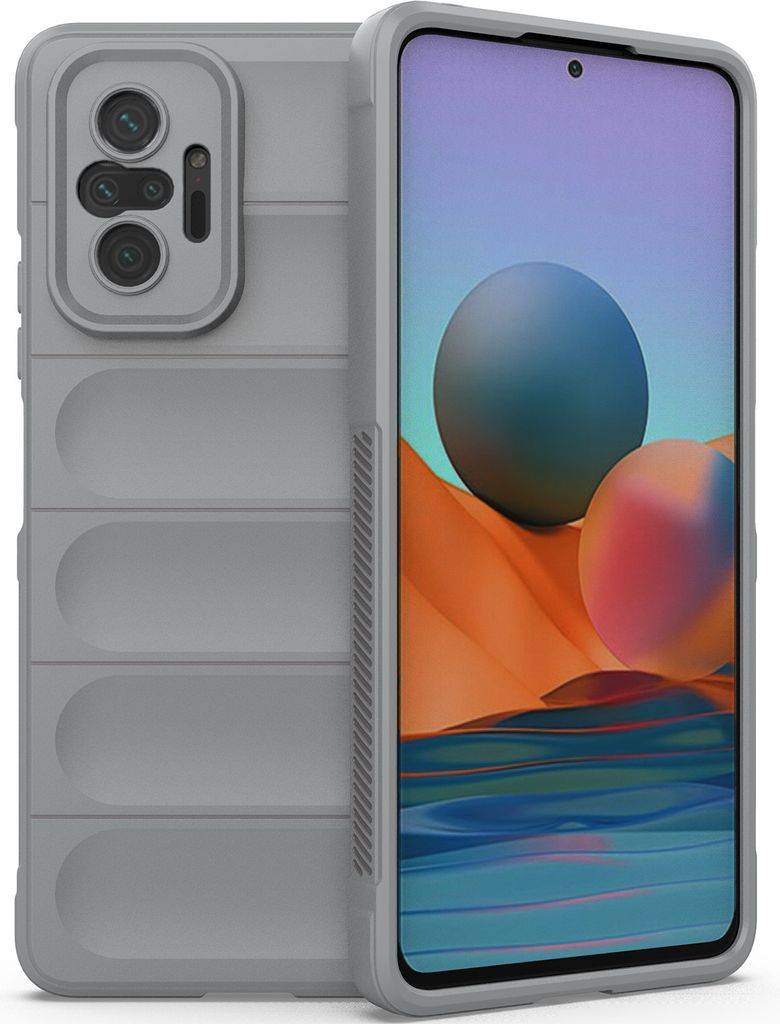 Redmi Note 10 Pro Hülle, Weich TPU Silikon Stossfest Anti-rutsch Schutzhülle für Xiaomi Redmi Note 10 Pro/10 Pro Max Grau