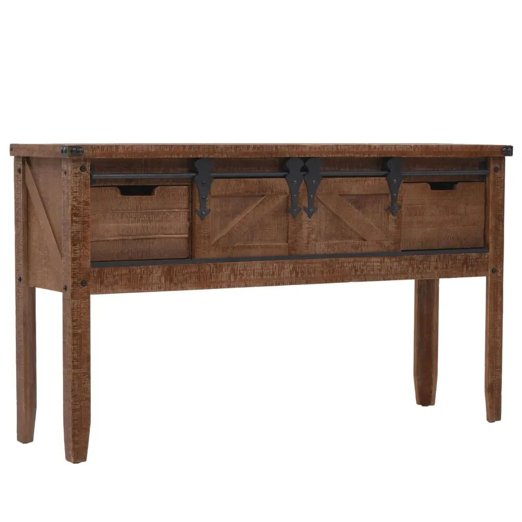 Table d'appoint console en bois massif brun pour entrée et salon - 2