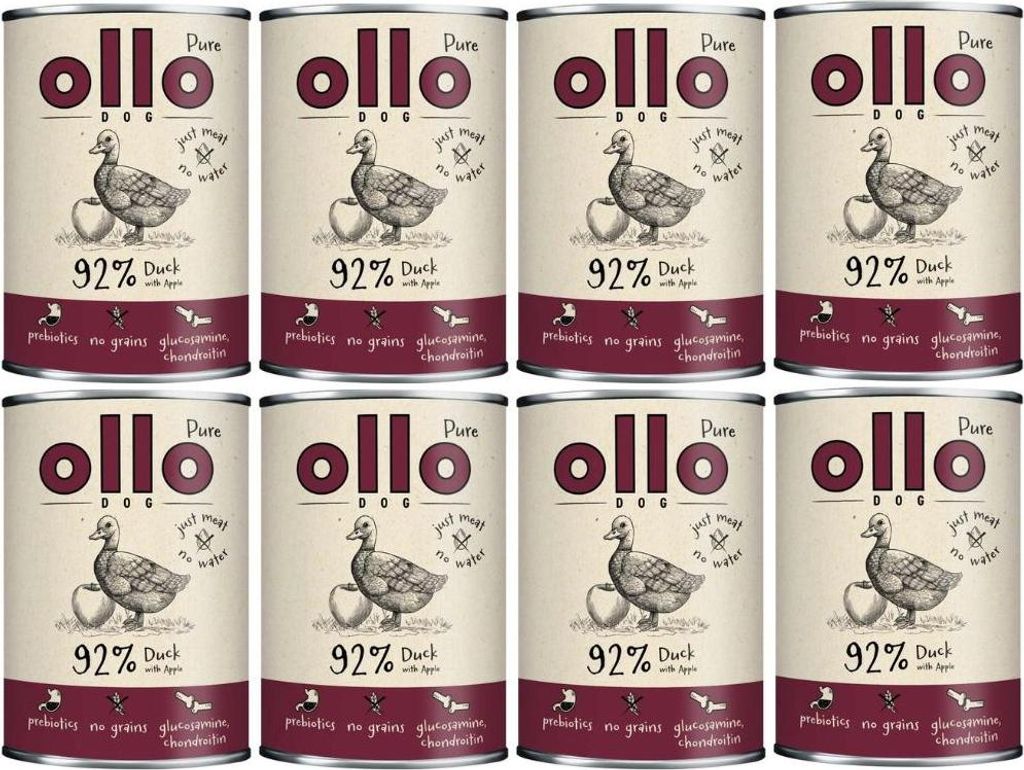 Ollo Pure Ente mit Apfel 8x400g