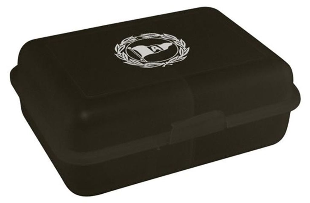 Arminia Bielefeld Brotdose Logo schwarz Produktbild 