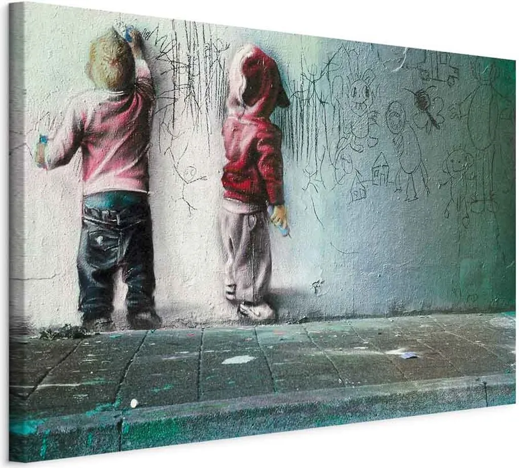 Quadro su tela italiano - Parco giochi moderno 120x80 cm Streetart i-B-0024-b-c
