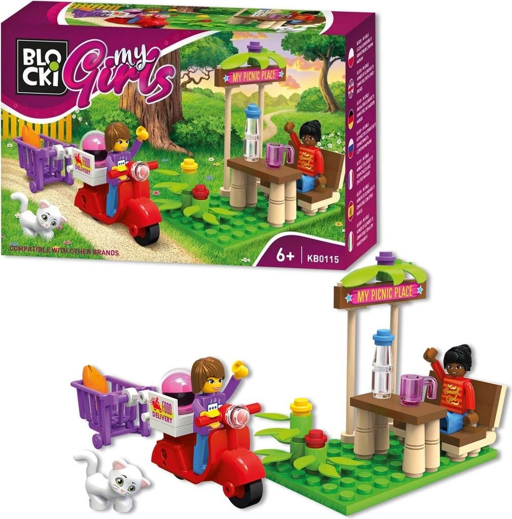 BLOCKI MyGirls Picknick Sommer Essen Bank Bausatz Spielzeug